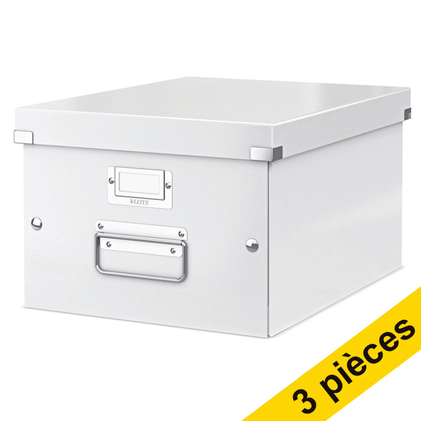 Offre : 3x Leitz 6044 WOW boîte de rangement moyenne - blanc 211151 - 1
