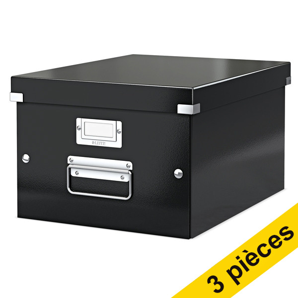 Offre : 3x Leitz 6044 WOW boîte de rangement moyenne - noir 211153 - 1