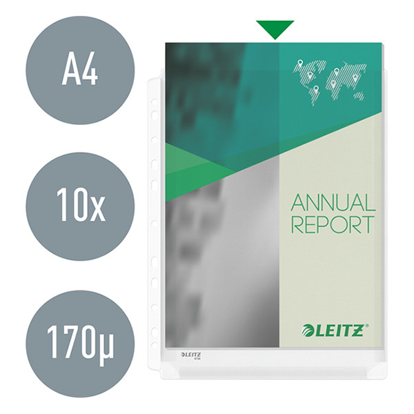 Leitz Premium pochette perforée à soufflet 11 trous A4 170 microns (10 pièces) 211486 - 3