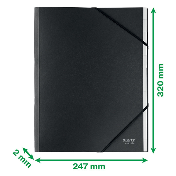 Leitz Recycle dossier de tri (12 onglets) - noir 226483 - 3