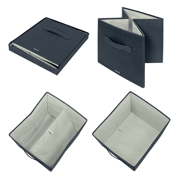 Leitz boîte de rangement en tissu grand format (2 pièces) - gris foncé 202505 - 4