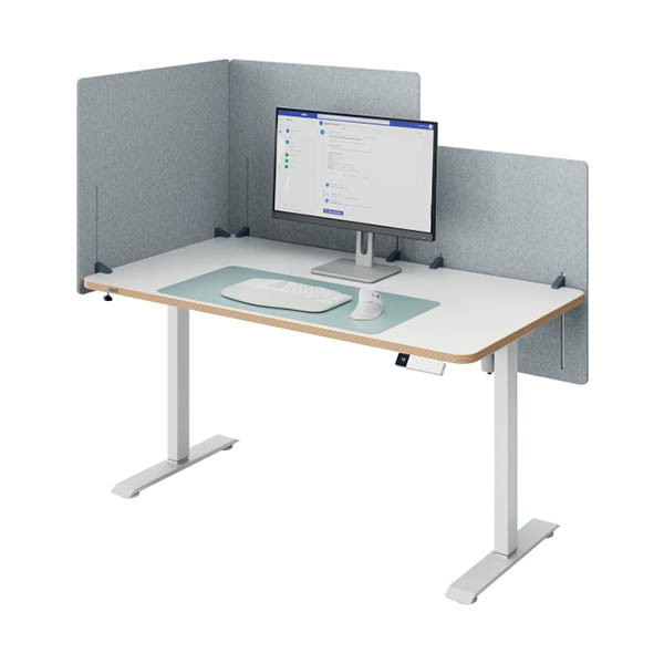 Leitz panneau de séparation de bureau réglable en hauteur 60 x 70 - gris 243787 - 1
