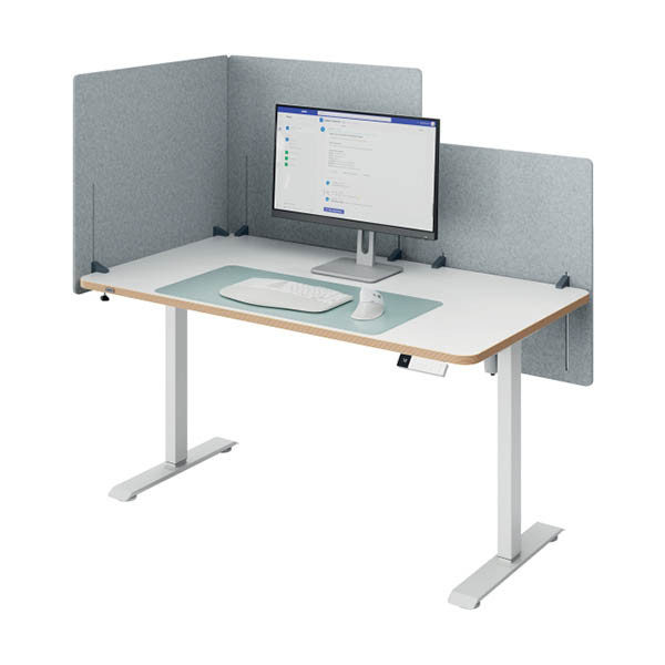 Leitz panneau de séparation de bureau réglable en hauteur 70 x 80 - gris 243788 - 1