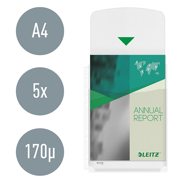 Leitz premium pochette perforée à soufflet avec rabat 11 trous A4 170 microns (5 pièces) 202527 - 3