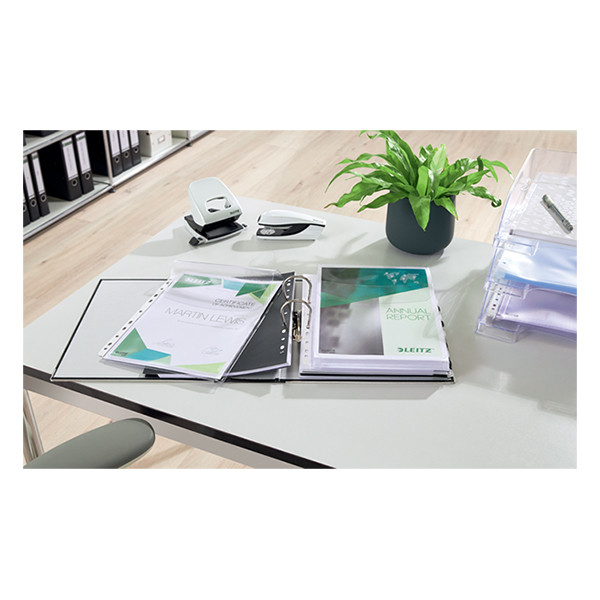 Leitz premium pochette perforée à soufflet avec rabat 11 trous A4 170 microns (5 pièces) 202527 - 5