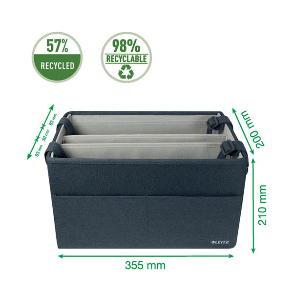 Leitz sac de rangement en tissu (M) - gris 243790 - 2