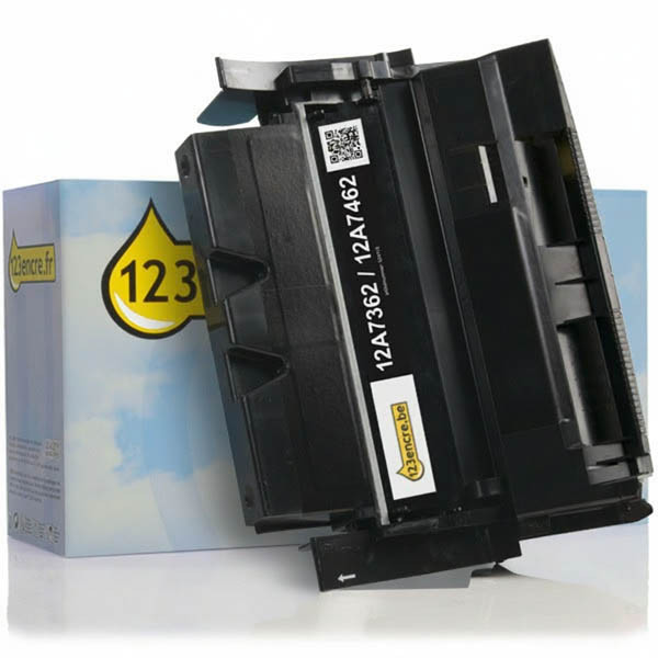 Lexmark 12A7362 / 12A7462 toner haute capacité (marque 123encre) - noir 034115 - 2
