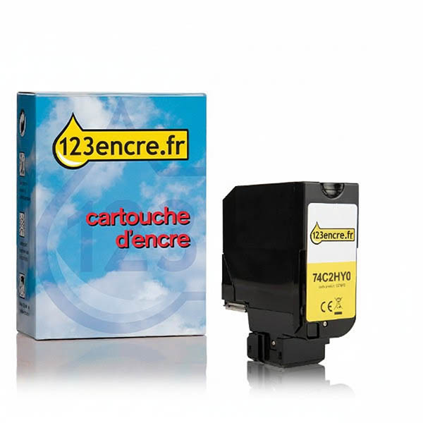 Lexmark 74C2HY0 toner extra haute capacité (marque 123encre) - jaune 037671 - 1