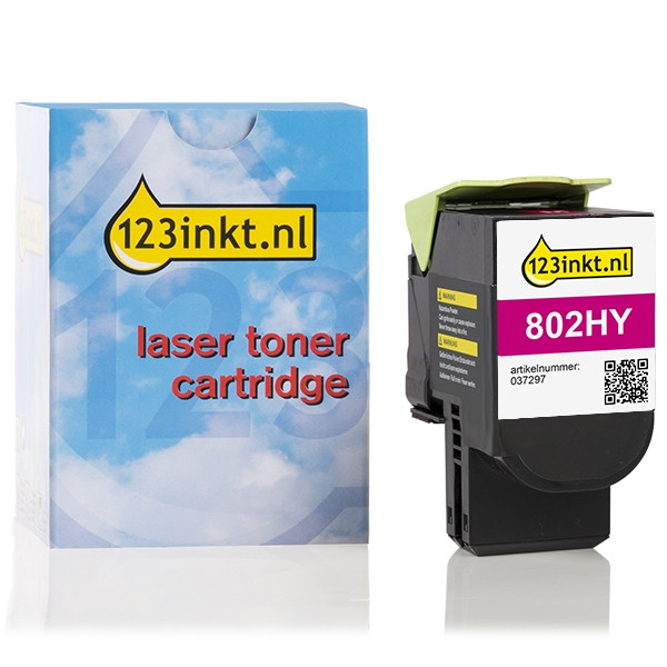 Lexmark 802HM (80C2HM0) toner haute capacité (marque 123encre) - magenta 037297 - 1