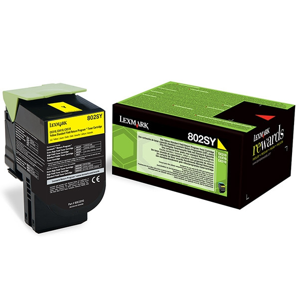 Lexmark 802SY (en 80C2SY0) toner (d'origine) - jaune 037290 - 1