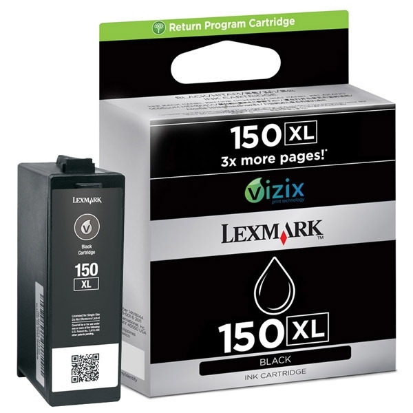 Lexmark N°150XL (14N1614E) cartouche d'encre haute capacité (d'origine) - noir 040464 - 1