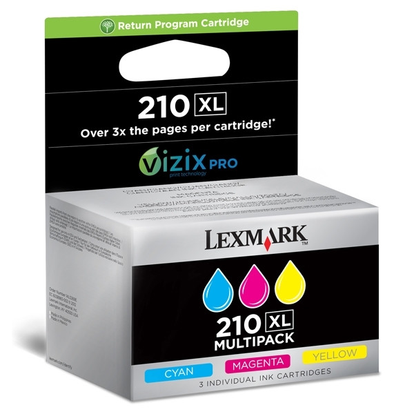 Lexmark N°210XL (14L0269E) multipack C/M/Y (d'origine) 040618 - 1
