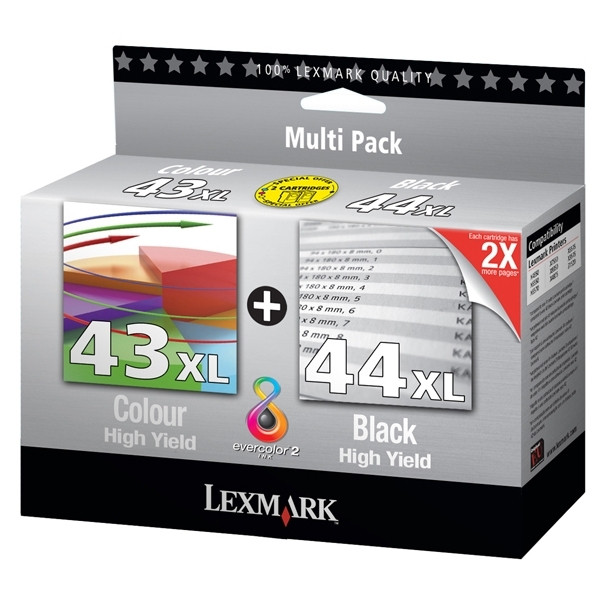 Offre combinée: Lexmark N°43XL + N°44XL (80D2966) (d'origine) 040328 - 1