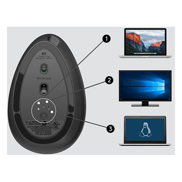 Logitech MX Vertical Advanced souris ergonomique sans fil (4 boutons) 828142 - 5