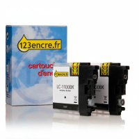 Marque 123encre remplace Brother LC-1100BKBP2 duopack - noir
