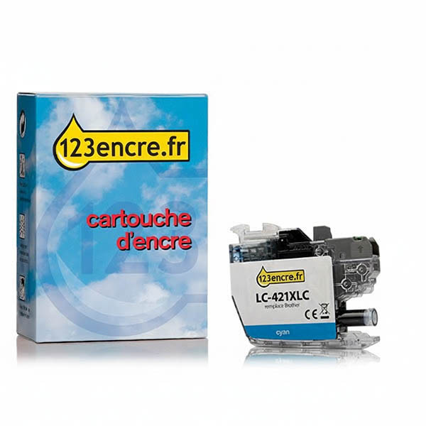 Marque 123encre remplace Brother LC-421XLC cartouche d'encre haute capacité- cyan 051297 - 1