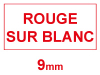 Marque 123encre remplace Brother TZe-222 ruban 9 mm - rouge sur blanc 080443 - 1