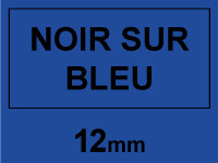 Marque 123encre remplace Brother TZe-531 ruban 12 mm - noir sur bleu 080431 - 1