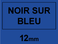 Marque 123encre remplace Brother TZe-531 ruban 12 mm - noir sur bleu 080431