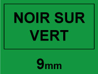Marque 123encre remplace Brother TZe-721 ruban 9 mm- noir sur vert 080495 - 1