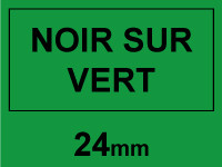 Marque 123encre remplace Brother TZe-751 ruban 24 mm - noir sur vert 080551 - 1