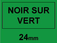 Marque 123encre remplace Brother TZe-751 ruban 24 mm - noir sur vert 080551