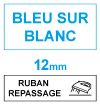 Marque 123encre remplace Brother TZe-FA3 ruban textile 12 mm- bleu sur blanc 080907 - 1