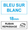 Marque 123encre remplace Brother TZe-FA4 cassette à ruban textile 18 mm- bleu sur blanc 080911 - 1