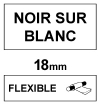 Marque 123encre remplace Brother TZe-FX241 ruban ID flexible 18 mm- noir sur blanc 080819 - 1