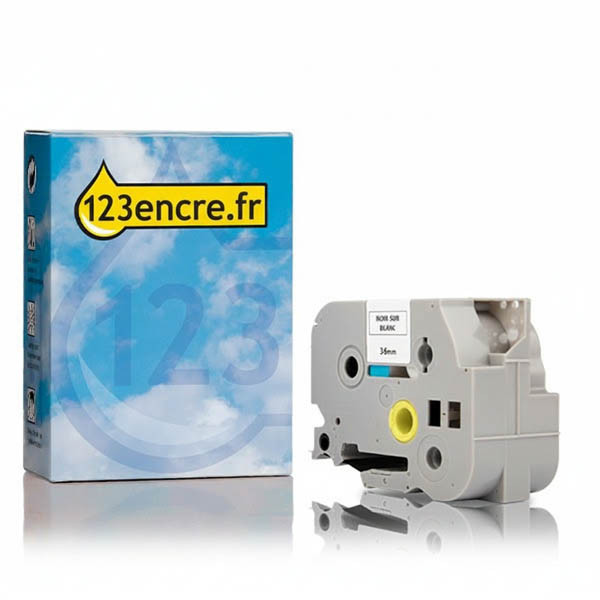 Marque 123encre remplace Brother TZe-M261 ruban 36 mm- noir mat sur blanc 080989 - 1