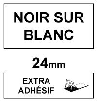 Marque 123encre remplace Brother TZe-S251 cassette à ruban à forte adhérence 24 mm - noir sur blanc 080677 - 1