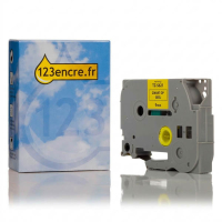 Marque 123encre remplace Brother TZe-S621 ruban à forte adhérence 9 mm- noir sur jaune 080683