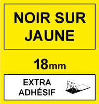 Marque 123encre remplace Brother TZe-S641 ruban à forte adhérence 18 mm- noir sur jaune 080687 - 1