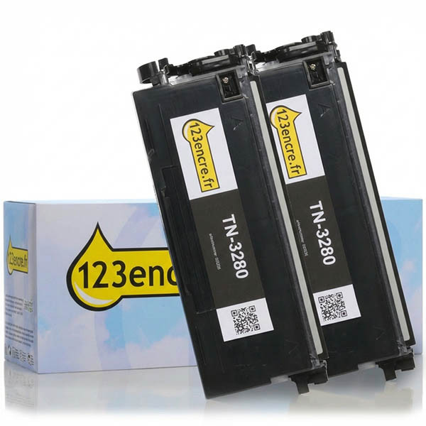 Marque 123encre remplace Brother TN-3280 toner duopack haute capacité - noir 010077 - 1