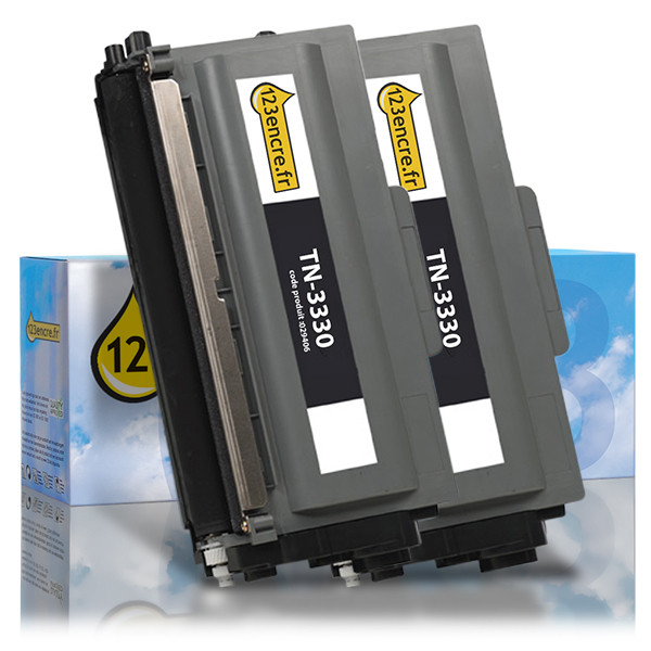 Marque 123encre remplace Brother TN-3330 toner double pack - noir 029413 - 1