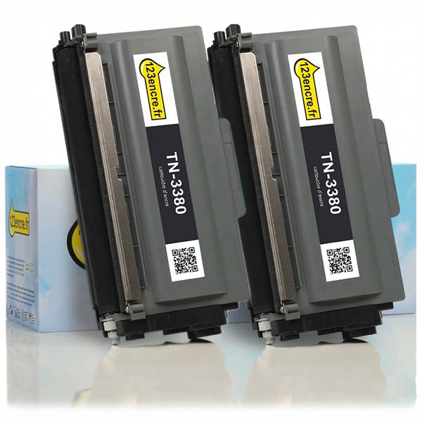 Marque 123encre remplace Brother TN-3380 toner duopack haute capacité - noir 051459 - 1