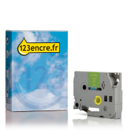 Marque 123encre remplace Brother TZe-RM34 ruban 12 mm - or sur vert menthe