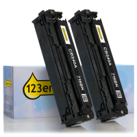 Marque 123encre remplace HP 125A (CB540AD) pack double de toner - noir 054117