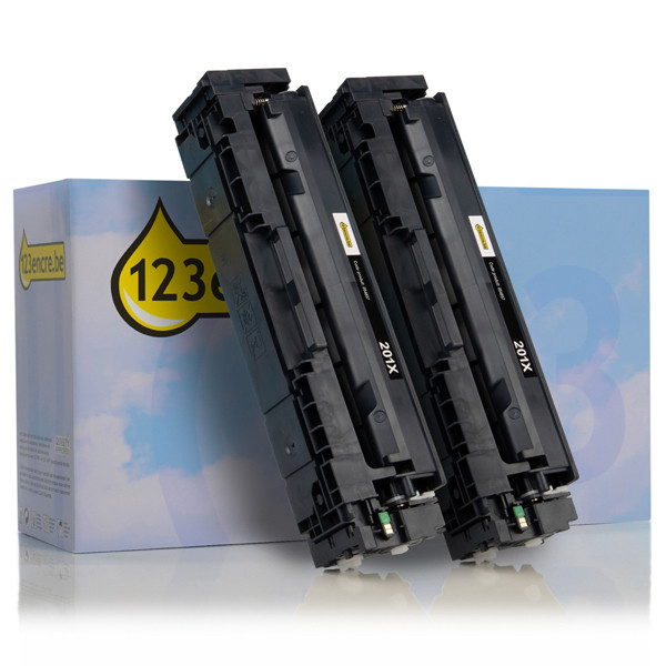 Marque 123encre remplace HP 201X (CF400XD) toner haute capacité pack double - noir 132176 - 1