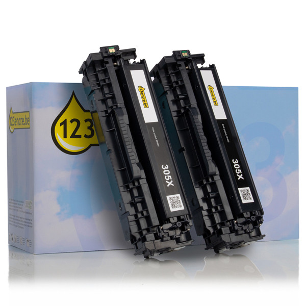 Marque 123encre remplace HP 305X (CE410XD) toner duopack - noir 054769 - 1