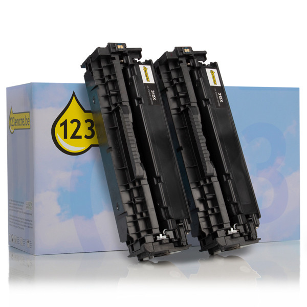 Marque 123encre remplace HP 312X (CF380XD) toner duopack haute capacité - noir 132171 - 1