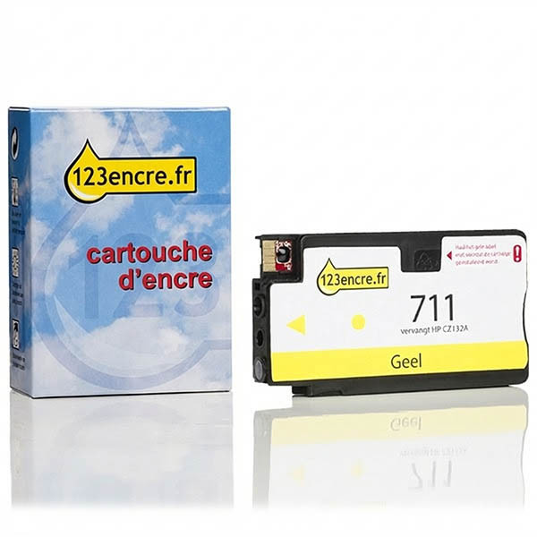 Marque 123encre remplace HP 711 (CZ132A) cartouche d'encre - jaune 044201 - 1