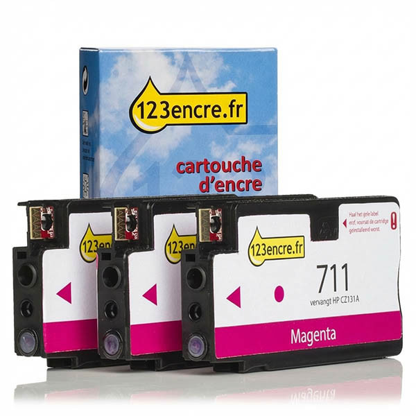 Marque 123encre remplace HP 711 (CZ135A) multipack 3 pièces - magenta 044207 - 1