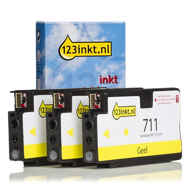 Marque 123encre remplace HP 711 (CZ136A) multipack 3 pièces - jaune 044209 - 1