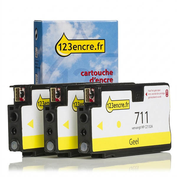 Marque 123encre remplace HP 711 (CZ136A) multipack 3 pièces - jaune 044209 - 1