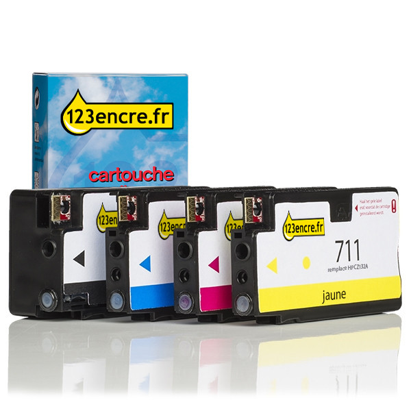Marque 123encre remplace HP 711 multipack noir/cyan/magenta/jaune 160177 - 1