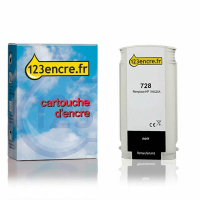 Marque 123encre remplace HP 728 (3WX25A) cartouche d'encre haute capacité - noir mat 093119