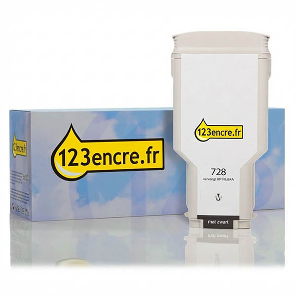 Marque 123encre remplace HP 728 (F9J64A) cartouche d'encre - noir mat 044483 - 1