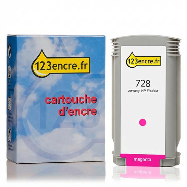 Marque 123encre remplace HP 728 (F9J66A) cartouche d'encre haute capacité - magenta 044493 - 1