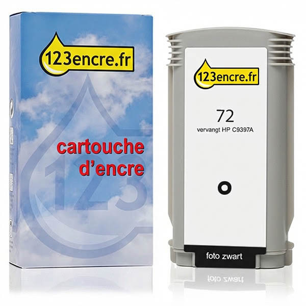 Marque 123encre remplace HP 72 (C9397A) cartouche d'encre photo noire 030881 - 1